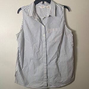 Levi's Blue and White Striped Button Down Shirt